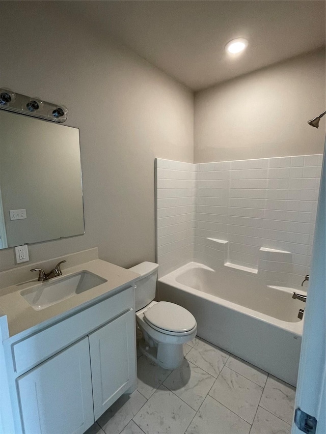 2829-2833 Peony Dr, Sherman, TX 75092 - bathroom with marble finish floors, toilet, vanity, and recessed lighting