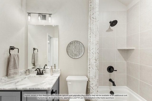 1200 Hawk St, Wylie, TX 75098 - bathroom featuring shower / bathtub combination with curtain, vanity, and toilet