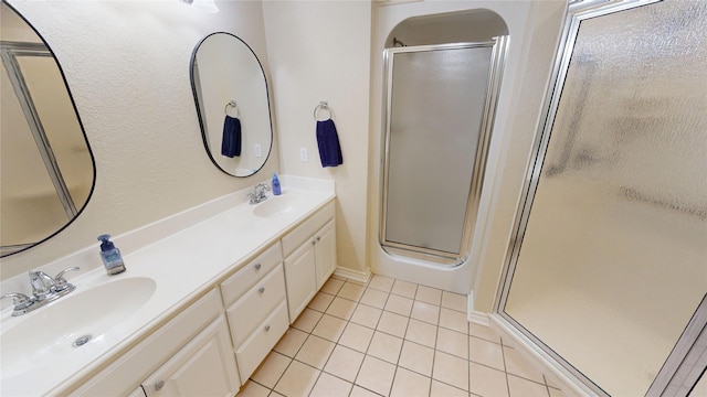 1913 Monte Cristo Way, Sherman, TX 75092 - full bath featuring a stall shower, tile patterned flooring, and double vanity