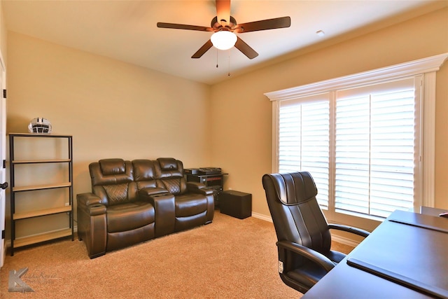 7201 Mcleod Dr, Abilene, TX 79602 - carpeted office space featuring a ceiling fan and baseboards