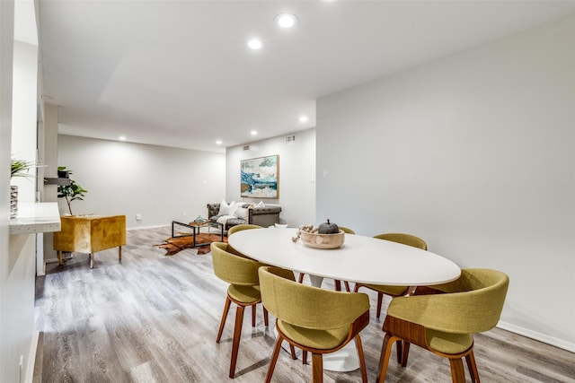 5130 Amesbury Dr Unit 103, Dallas, TX 75206 - dining space with recessed lighting, light wood-type flooring, and baseboards