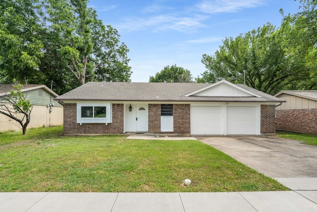 6012 Whispering Ln, Watauga, TX 76148 - single story home featuring an attached garage, driveway, a front lawn, and brick siding