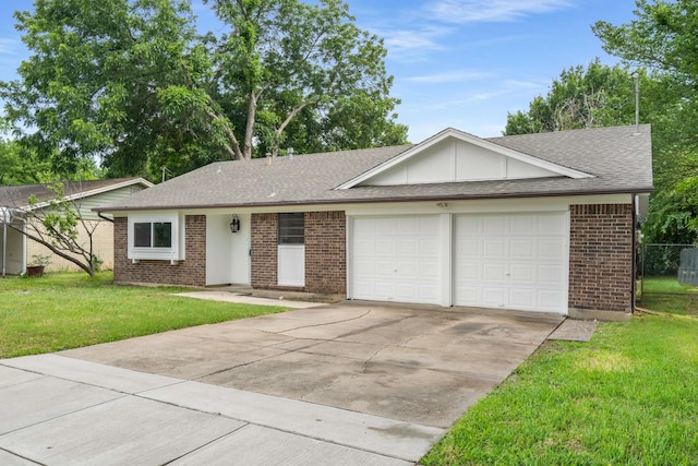 6012 Whispering Ln, Watauga, TX 76148 - single story home featuring a garage, driveway, brick siding, and roof with shingles