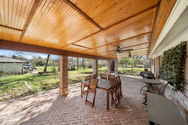 5005 Nevada Trl, North Richland Hills, TX 76180 - view of patio featuring a ceiling fan