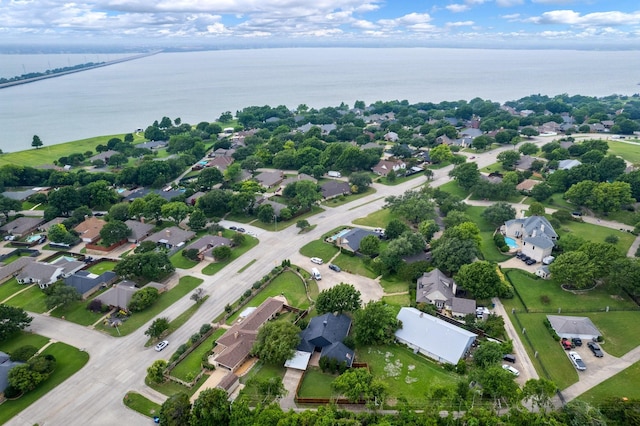 1202 Bayshore Dr, Rockwall, TX 75087 - aerial view of property and surrounding area with a large body of water and nearby suburban area