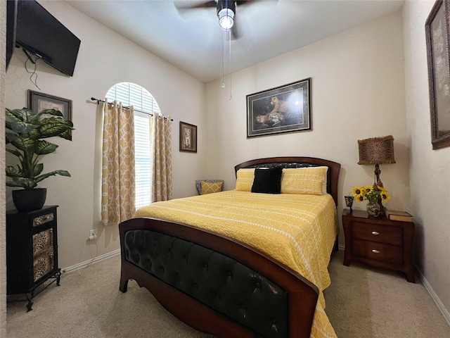 6869 Cape Cod Dr, Grand Prairie, TX 75054 - bedroom with light colored carpet, baseboards, and a ceiling fan