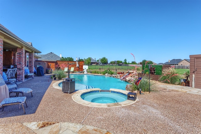 1777 Lone Star Blvd, Terrell, TX 75160 - view of pool with a fenced backyard, a patio, and a pool with connected hot tub