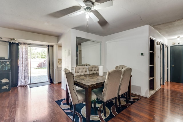 1826 Mercury Dr, Garland, TX 75040 - dining space featuring wood finished floors and ceiling fan