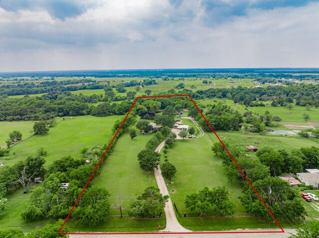 350 Vz County Road 3907, Wills Point, TX 75169 - overview of rural landscape with property parcel outlined