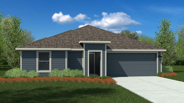 2887 Lynn Ln, Abilene, TX 79606 - view of front of house featuring a shingled roof, a front lawn, concrete driveway, and an attached garage