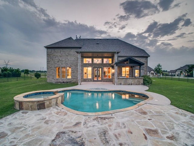 4604 Donna Ln, Parker, TX 75002 - view of pool with french doors, a patio, and a pool with connected hot tub