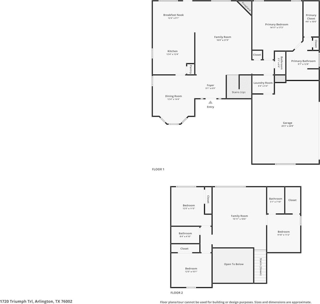 1720 Triumph Trl, Arlington, TX 76002 - property floor plan