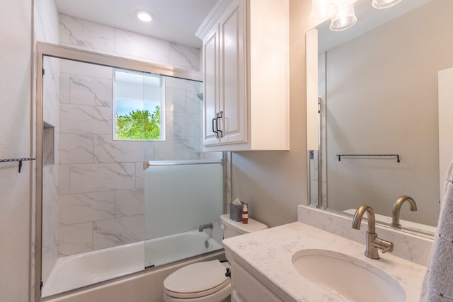 8799 County Road 299, Possum Kingdom Lake, TX 76450 - full bathroom featuring toilet, enclosed tub / shower combo, and vanity