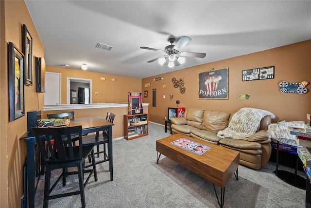 1412 Millbrook Ln, Wylie, TX 75098 - living area with carpet floors and ceiling fan