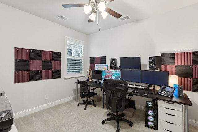 509 Oleander Dr, Royse City, TX 75189 - carpeted office featuring a ceiling fan and baseboards