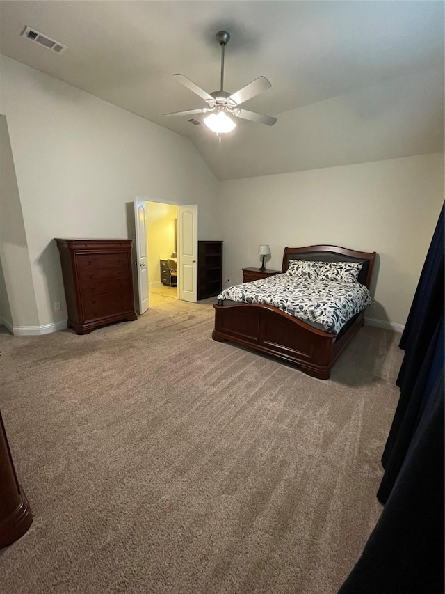 340 Prince John Dr, Saginaw, TX 76179 - carpeted bedroom with lofted ceiling, baseboards, and a ceiling fan