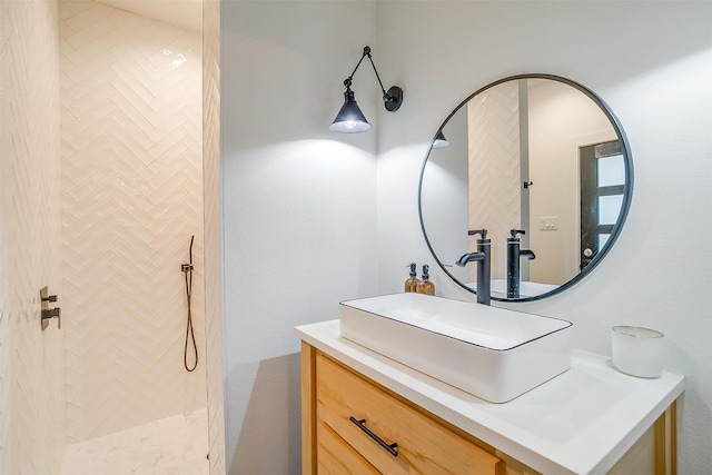 1014 Eagles Ridge Ct, Weatherford, TX 76087 - bathroom featuring vanity and a tile shower