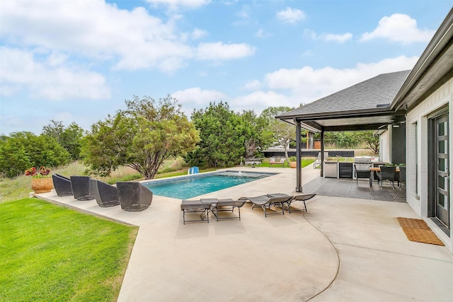 1014 Eagles Ridge Ct, Weatherford, TX 76087 - swimming pool featuring a patio area and a yard