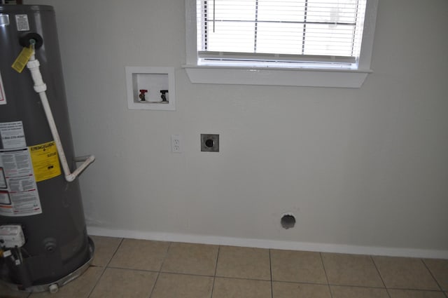 412 Poplar St, Italy, TX 76651 - washroom with electric dryer hookup, water heater, washer hookup, and plenty of natural light
