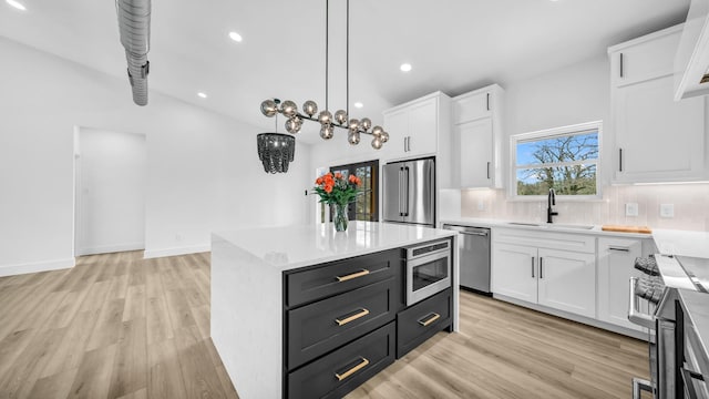 ZEPHYR2TBD Eagles Ridge Dr, Brock, TX 76087 - kitchen featuring stainless steel appliances, a sink, white cabinetry, backsplash, and recessed lighting