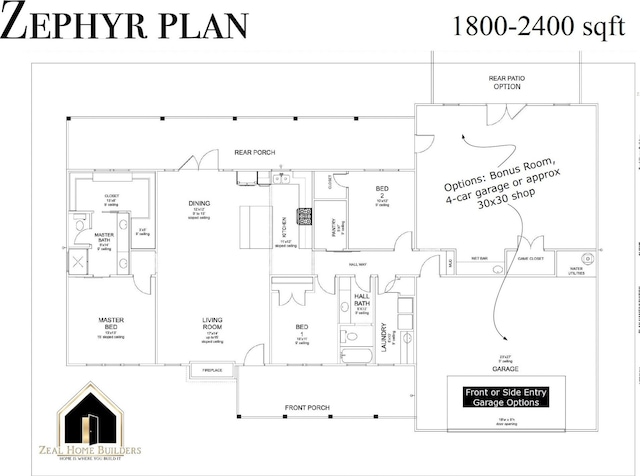 ZEPHYR2TBD Eagles Ridge Dr, Brock, TX 76087 - home floor plan