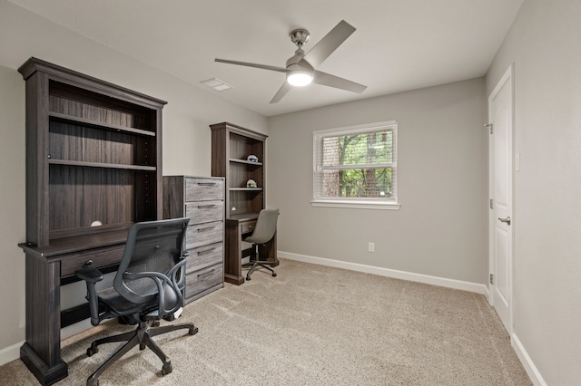 7313 Jo Will St, Colleyville, TX 76034 - office space featuring ceiling fan, light carpet, and baseboards