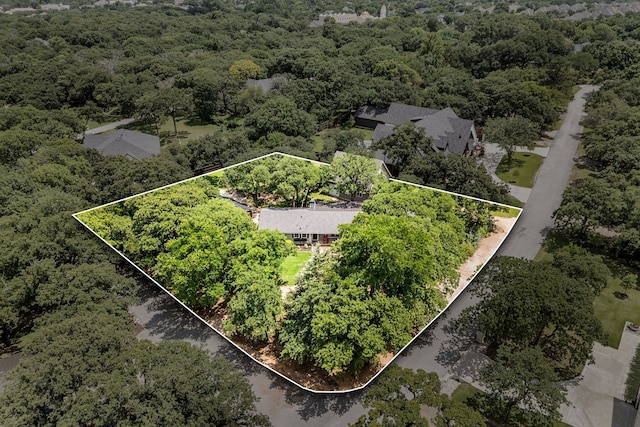 7313 Jo Will St, Colleyville, TX 76034 - view of property location with property parcel outlined and a forest