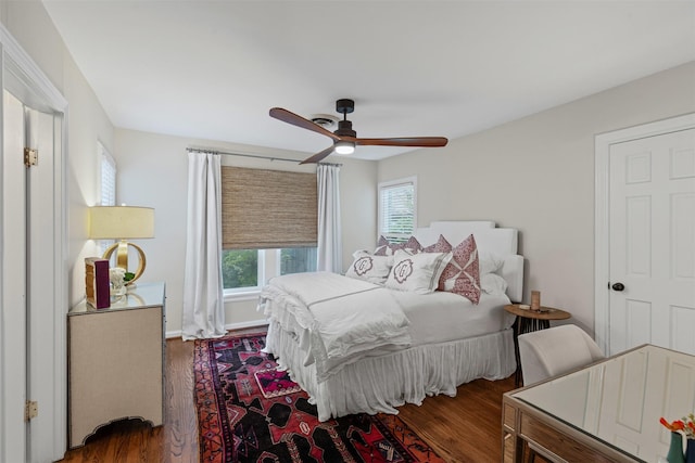 4233 Pershing Ave, Fort Worth, TX 76107 - bedroom with wood finished floors and a ceiling fan