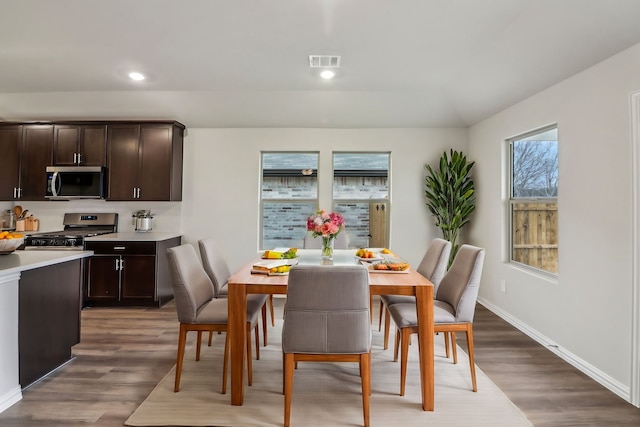 968 Linden Ct, Lavon, TX 75166 - dining space with wood finished floors, recessed lighting, and baseboards