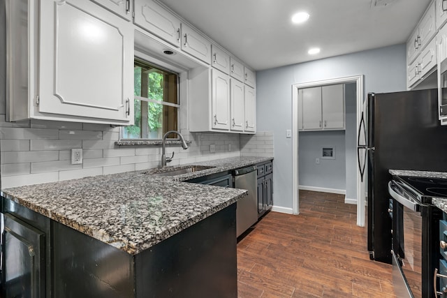5225 Fallworth Ct, Fort Worth, TX 76133 - kitchen with a sink, dishwasher, electric range, white cabinets, and recessed lighting