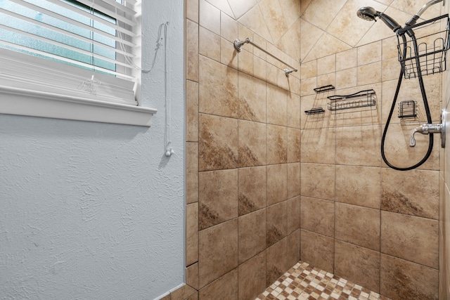 5225 Fallworth Ct, Fort Worth, TX 76133 - bathroom featuring tiled shower and a textured wall