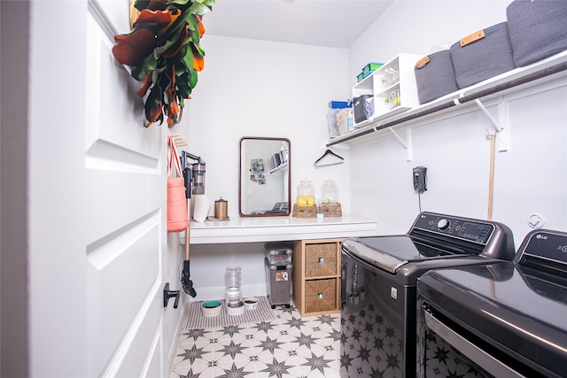 2708 Darlington Rd, Northlake, TX 76226 - laundry room with washing machine and dryer and baseboards