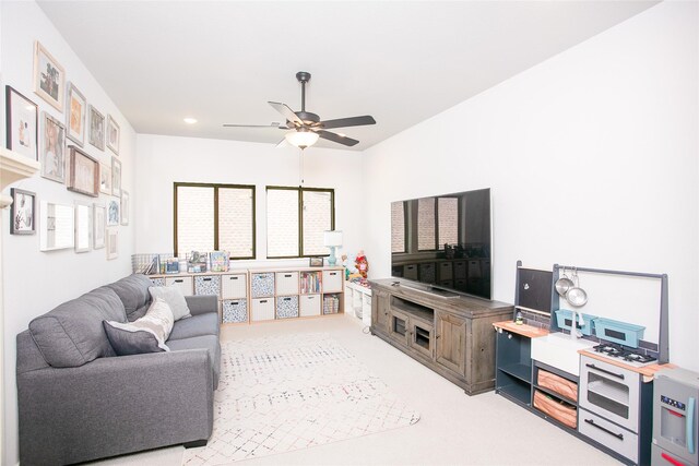 2708 Darlington Rd, Northlake, TX 76226 - living area with ceiling fan and light carpet
