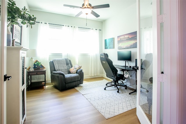 2708 Darlington Rd, Northlake, TX 76226 - office area with light wood-type flooring and ceiling fan