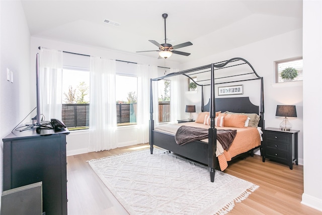 2708 Darlington Rd, Northlake, TX 76226 - bedroom with light wood-type flooring and a ceiling fan