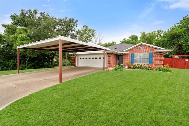 200 Oakview Cir, Mexia, TX 76667 - ranch-style house with brick siding, a garage, a carport, and concrete driveway