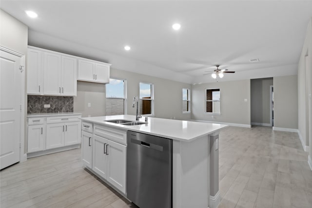 612 Amenduni Ln, Anna, TX 75409 - kitchen with dishwasher, a sink, plenty of natural light, decorative backsplash, and recessed lighting