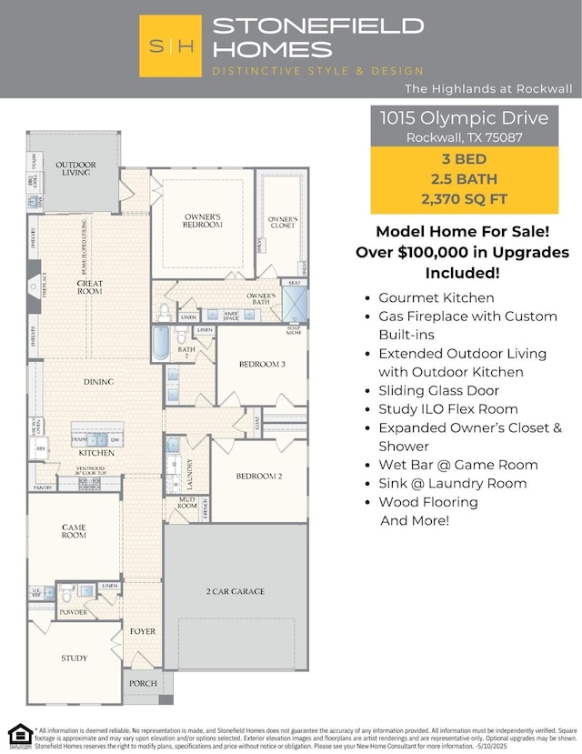 1015 Olympic Dr, Rockwall, TX 75087 - floor plan / room layout