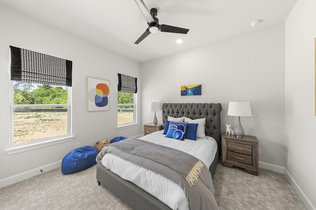 1015 Olympic Dr, Rockwall, TX 75087 - carpeted bedroom with baseboards, ceiling fan, and recessed lighting