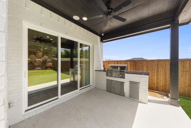 1015 Olympic Dr, Rockwall, TX 75087 - view of patio / terrace featuring ceiling fan