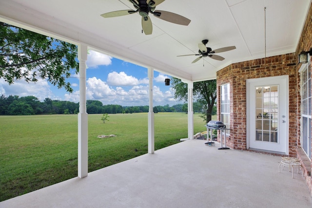 21 Graham Ln, Lucas, TX 75002 - view of patio with a ceiling fan and grilling area