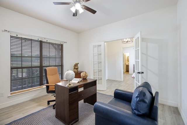 21 Graham Ln, Lucas, TX 75002 - office area featuring wood finished floors, a chandelier, and baseboards