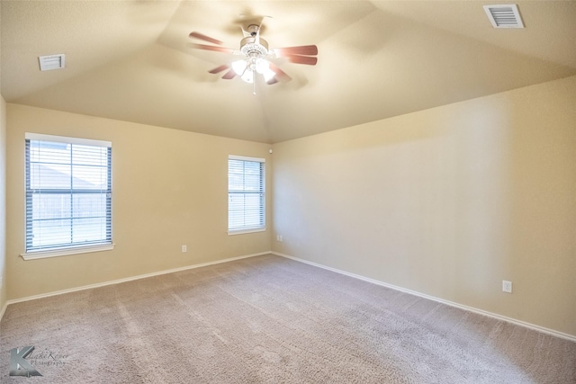210 Miss Ellie Ln, Abilene, TX 79602 - spare room with lofted ceiling, a ceiling fan, carpet flooring, and baseboards