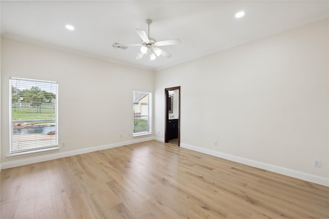 3517 Grants Lndg, Fort Worth, TX 76179 - unfurnished room featuring healthy amount of natural light, light wood-style floors, baseboards, ornamental molding, and recessed lighting