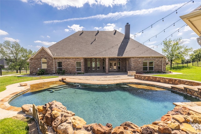 3517 Grants Lndg, Fort Worth, TX 76179 - swimming pool with a patio area and french doors