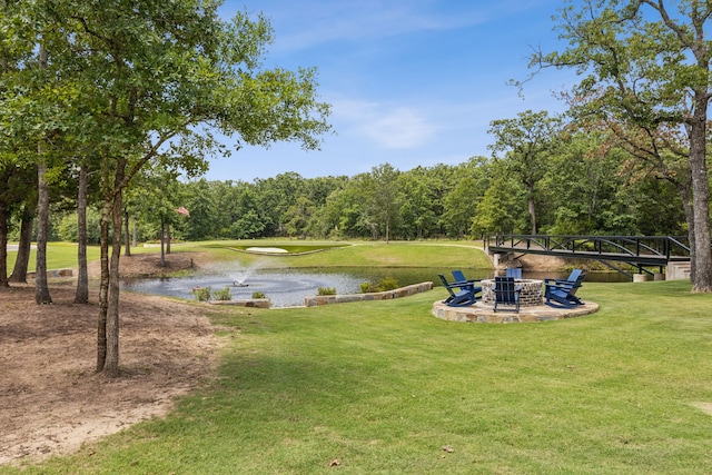 7404 Sandy Lake Rd, Quinlan, TX 75474 - view of grassy yard with a water view