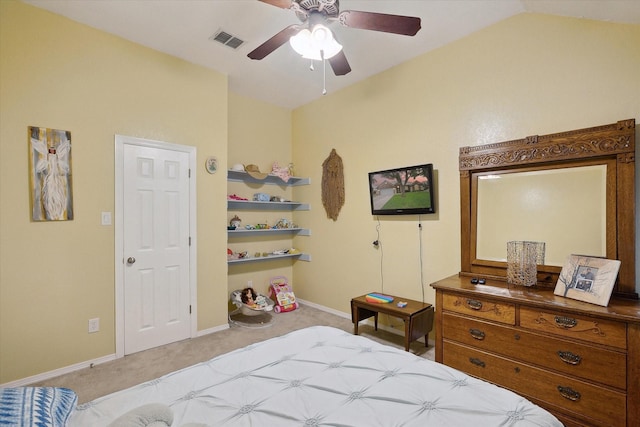 568 Willowview Dr, Saginaw, TX 76179 - carpeted bedroom featuring vaulted ceiling, baseboards, and ceiling fan