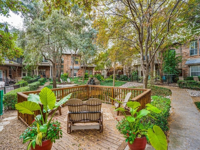 4138 Towne Green Cir, Addison, TX 75001 - view of home's community with a wooden deck