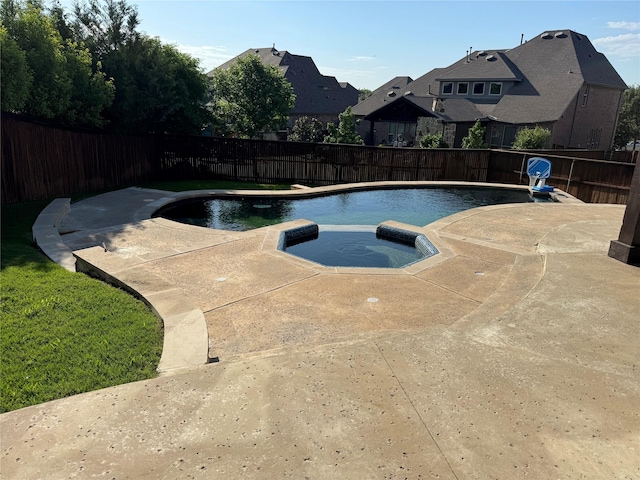 2802 Castlereach St, Trophy Club, TX 76262 - view of swimming pool featuring a fenced backyard, an in-ground hot tub, and a patio area
