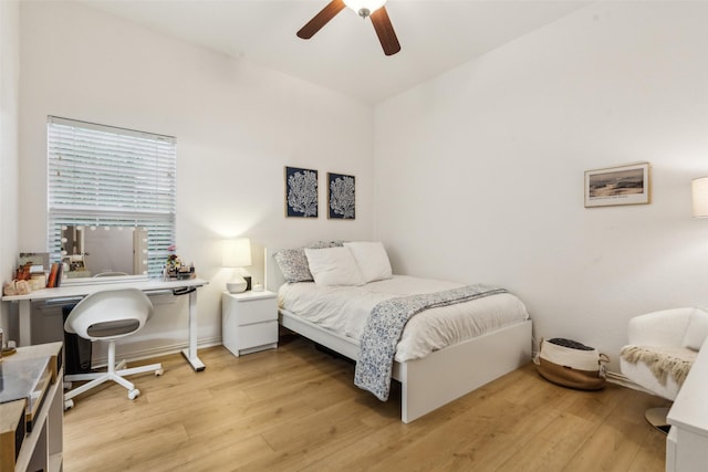 5213 Evening Sun Dr, Frisco, TX 75034 - bedroom featuring light wood-style floors, ceiling fan, and an office area